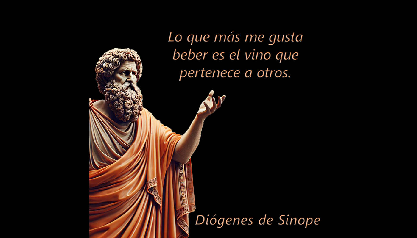 Diógenes de Sinope 1072  Lo que más me gusta beber es el vino que pertenece a otros.